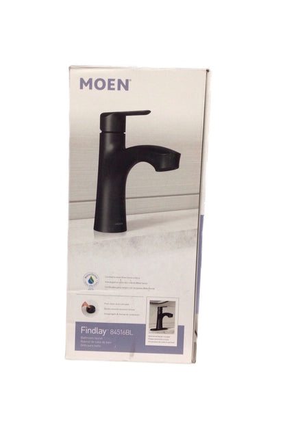 MOEN Findlay Single-Handle Single-Hole Bathroom Faucet in Matte Black 84516BL