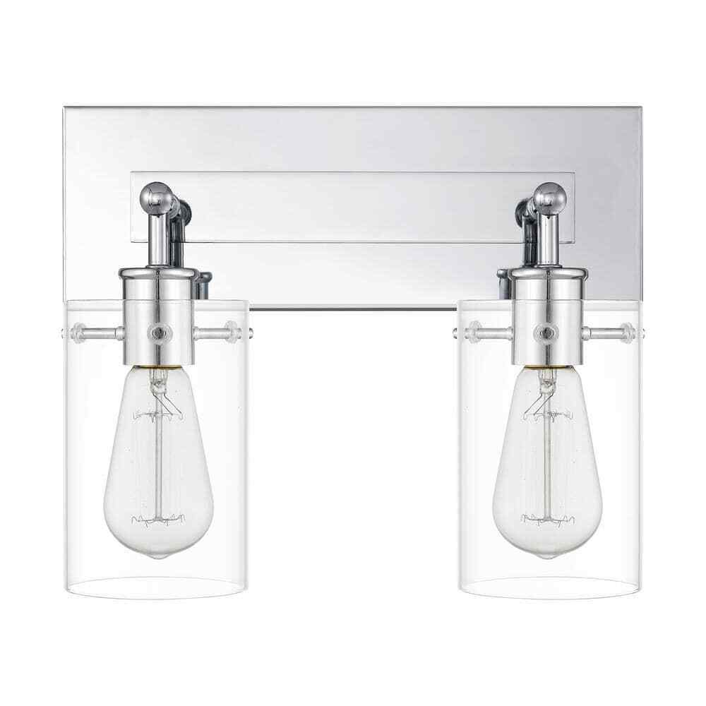 Hampton Bay Regan 12.75 in. 2-Light Chrome Bathroom Vanity Light
