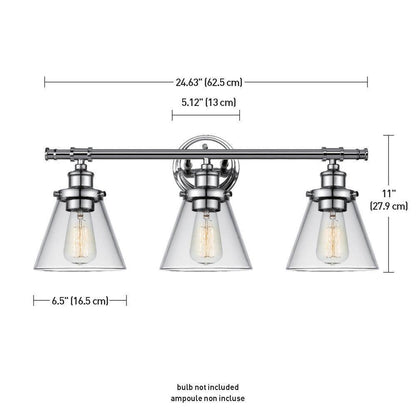 Globe Electric Parker 3-Light Chrome Vanity Light Bath Set 5-Piece