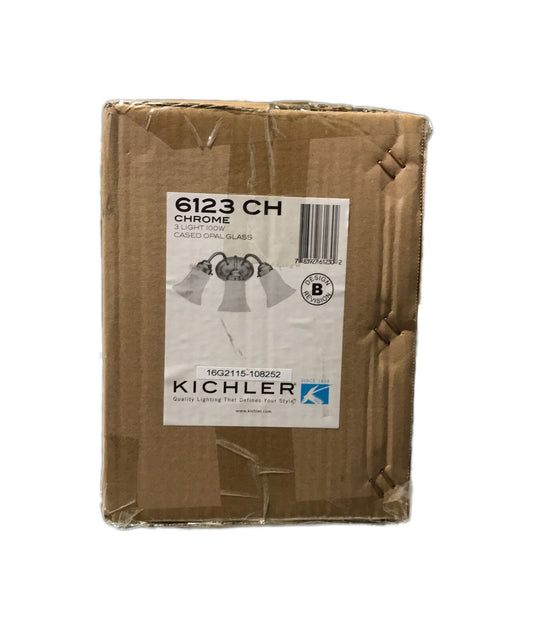 KICHLER Independence 18 in. 3-Light Chrome Bathroom Vanity Light with Glass