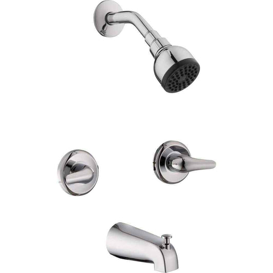 Glacier Bay Aragon Double Handle 1-Spray Tub and Shower Faucet 1.8 GPM in Chrome