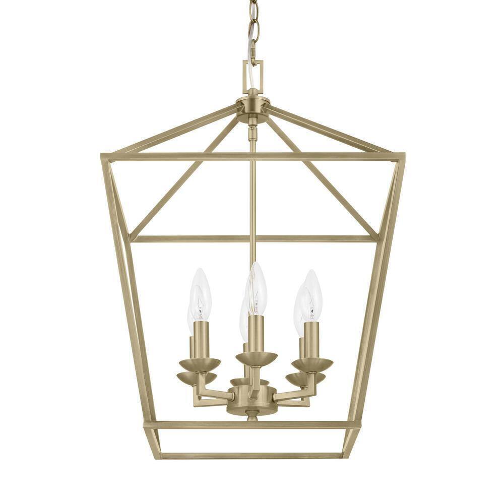 Home Decorators Weyburn 6-Light Brushed Brass Farmhouse Chandelier Light Fixture