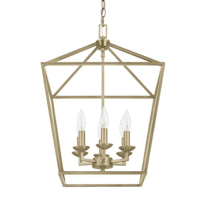 Home Decorators Weyburn 6-Light Brushed Brass Farmhouse Chandelier Light Fixture