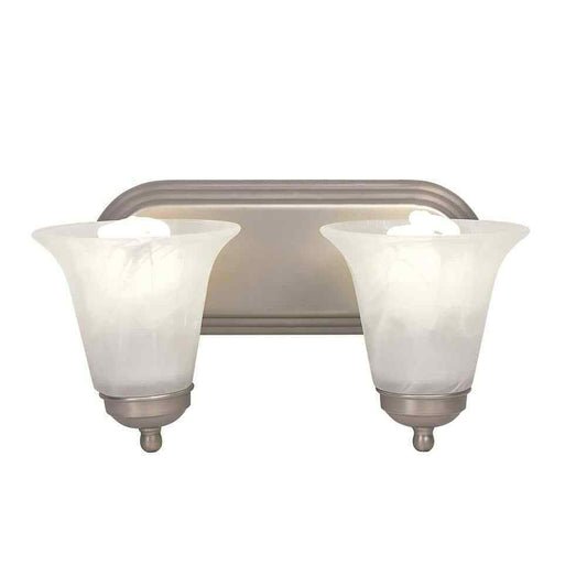 Bel Air Lighting Morgan Brushed Nickel CFL Vanity Light with Glass Shades