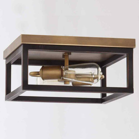 Hampton Bay Boswell Quarter 12-1/2 in. 2-Light Farmhouse Flush Mount