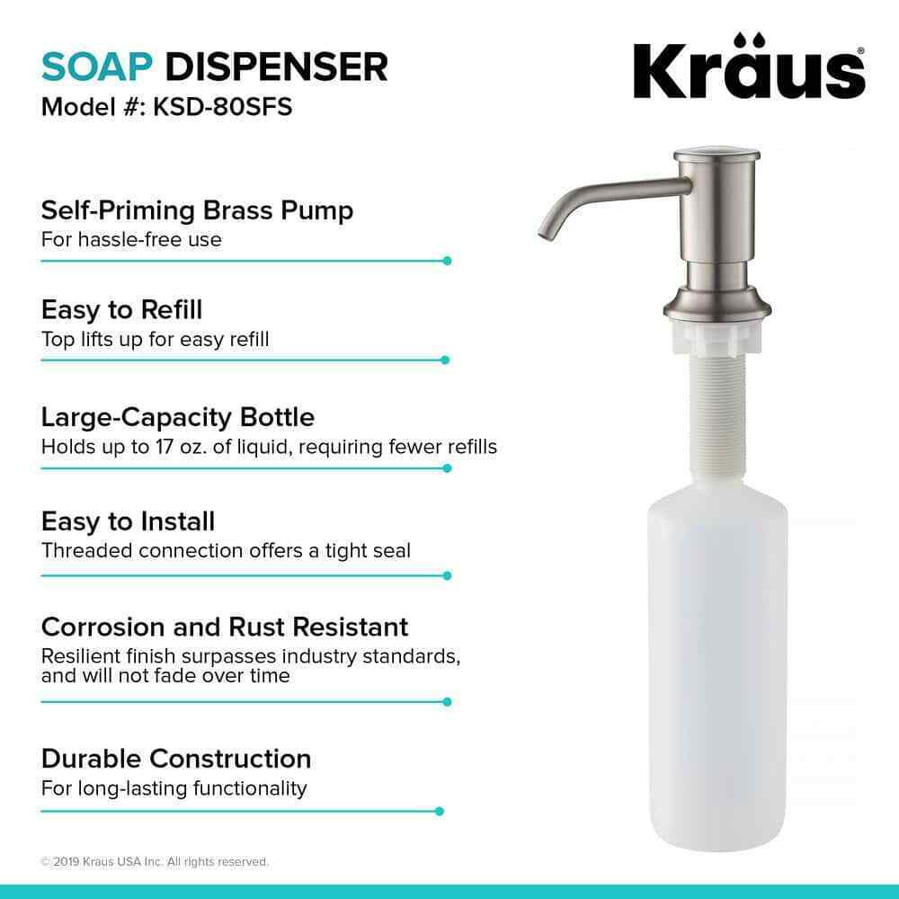 KRAUS Kitchen Soap Dispenser in Spot Free Stainless Steel KSD-80SFS