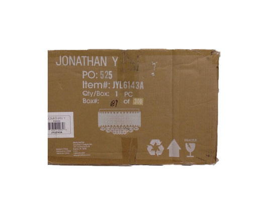 JONATHAN Y Evelyn 17 in. 3-Light Crystal Drops/Metal LED Flush Mount Black