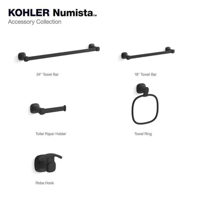KOHLER Numista Bathroom Wall Mount Robe Hook in Matte Black R30664-BL
