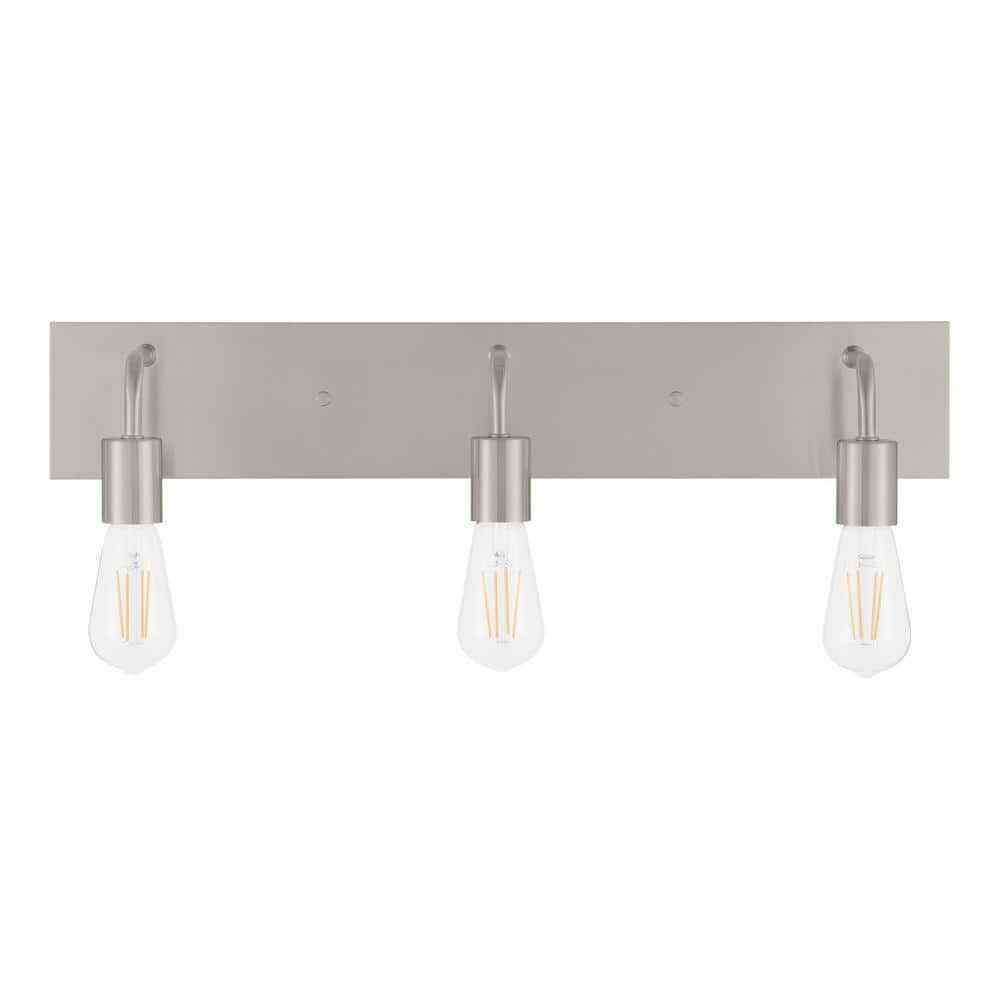 Hampton Bay Northvale 24 in. 3-Light Brushed Nickel Bathroom Vanity Light