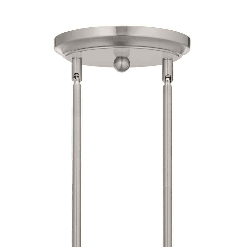 Hampton Bay Oron 3-Light Brushed Nickel Linear Island Pendant Hanging Light