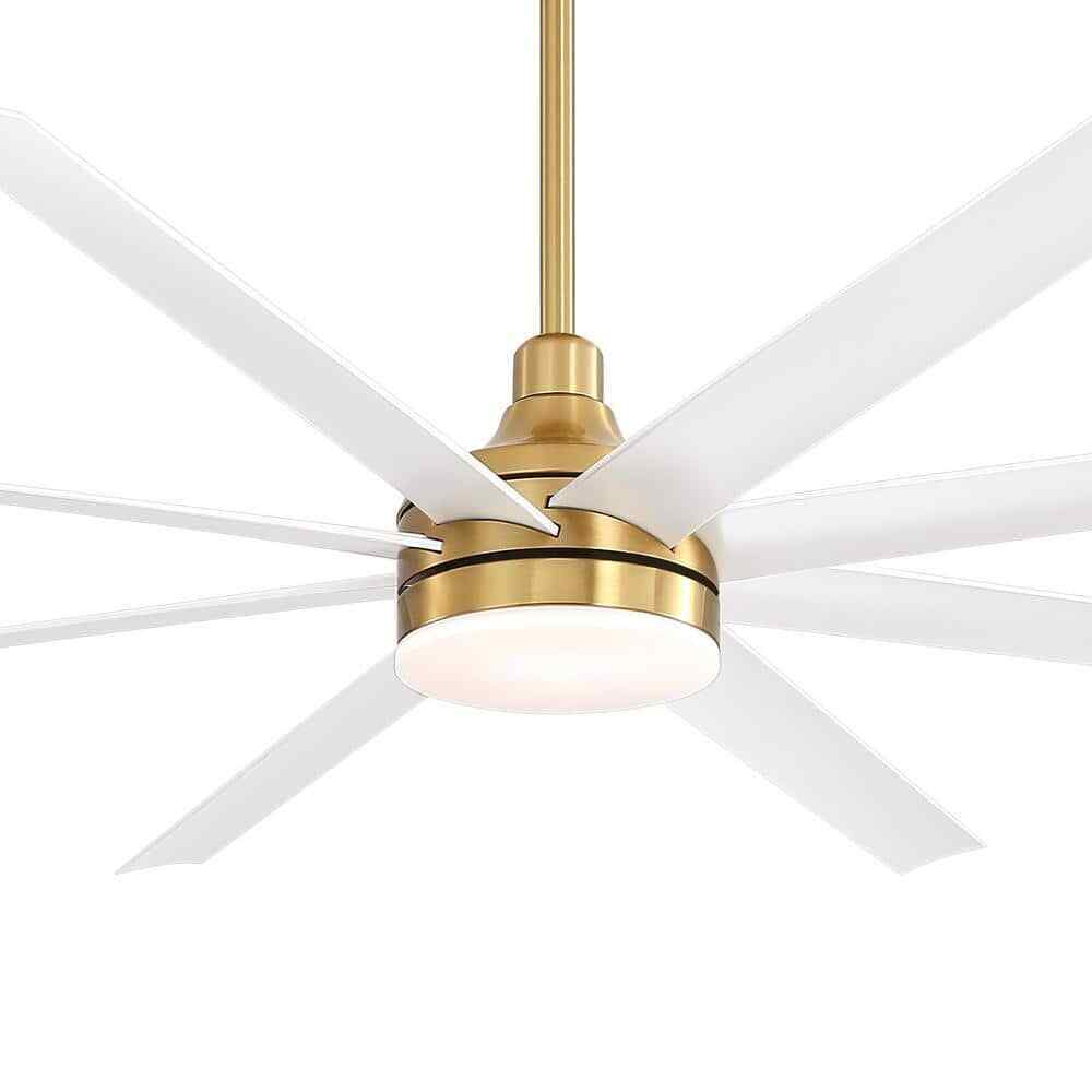 Breezary Archer 72 in. LED Indoor Gold Ceiling Fan w/ Light and Remote Control