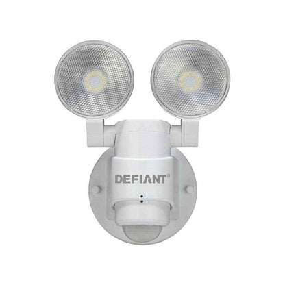 Defiant 1100 Lumen 180-Degree Integrated LED Two-Head White Outdoor Flood Light