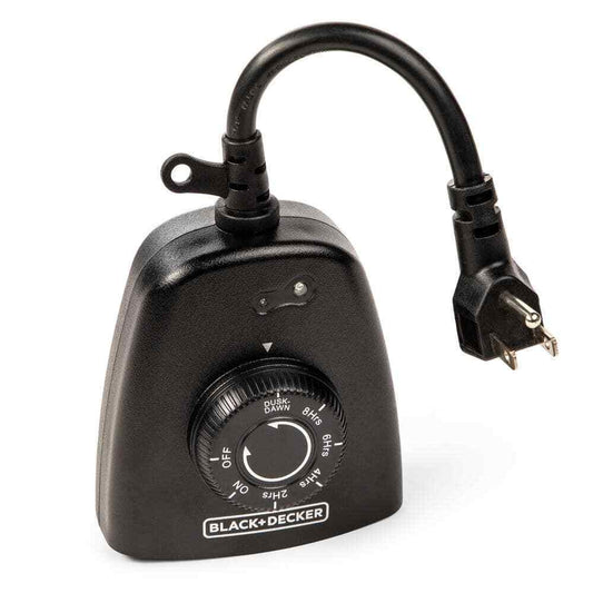 BLACK+DECKER Outdoor 3 Grounded Outlets Timer w/ Waterproof Outlet and Countdown