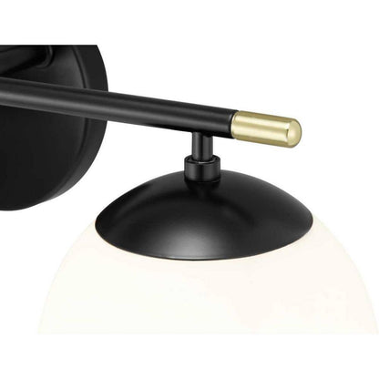 Progress Lighting Hartnett 8 in. 3-Light Matte Black Vanity Light