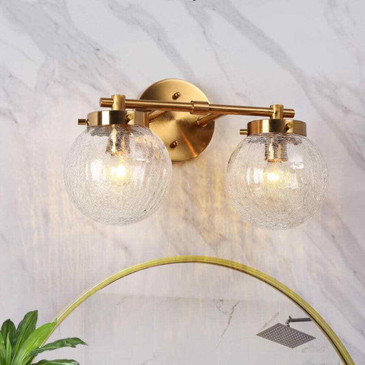 LNC Modern 14 in. 2-Light Plated Brass Bathroom Vanity Light LBNFJQ235W238C