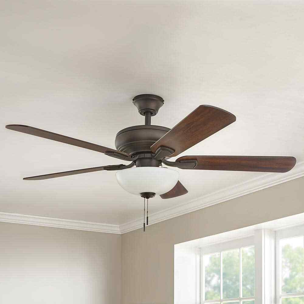 Hampton Bay Rothley II 52 in. Indoor LED Bronze Ceiling Fan w/ Light Kit