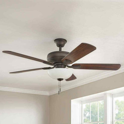 Hampton Bay Rothley II 52 in. Indoor LED Bronze Ceiling Fan w/ Light Kit