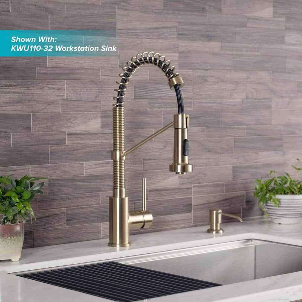 KRAUS Single Handle 18-Inch Pull Down Kitchen Faucet w/ Dual Function Sprayhead