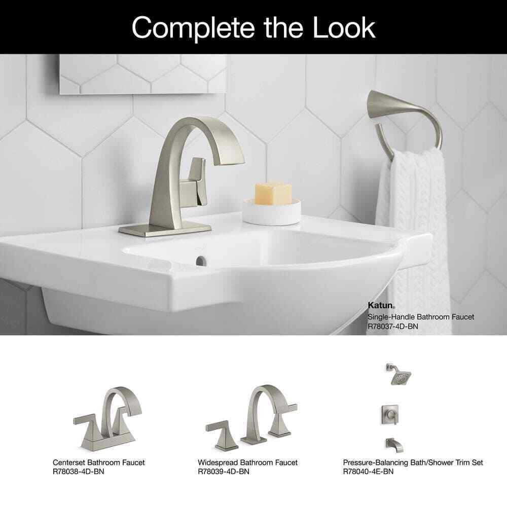 KOHLER Katun Single Hole 1-Handle Bathroom Faucet in Vibrant Brushed Nickel