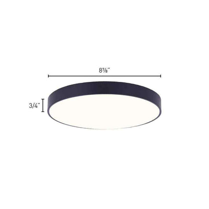 CANARM Low Profile Edgeless 9 in. Matte Black Integrated LED Flush Mount