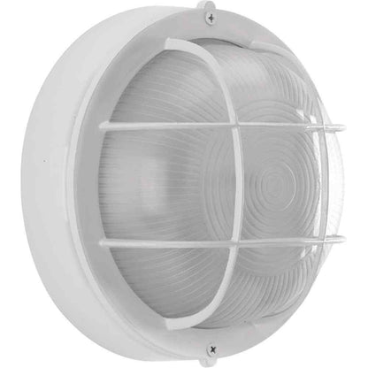 Progress Lighting Bulkheads White Ribbed Glass Modern 8" Flush Mount Light