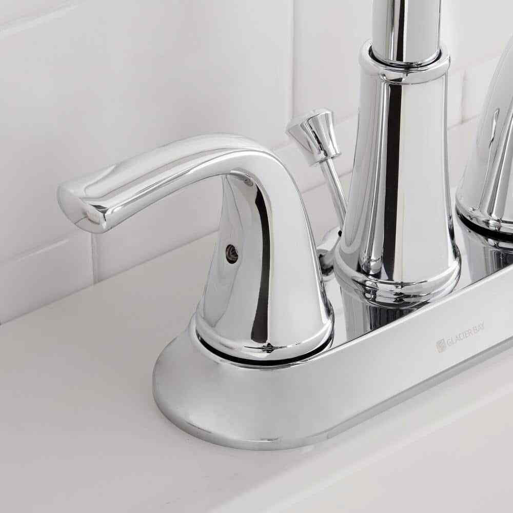 Glacier Bay Bettine 4 in. Centerset 2-Handle High-Arc Bathroom Faucet in Chrome