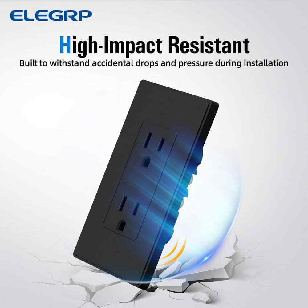 ELEGRP Decorator 15A 125V Residential Grade Self Grounding Duplex Outlet 10-Pack