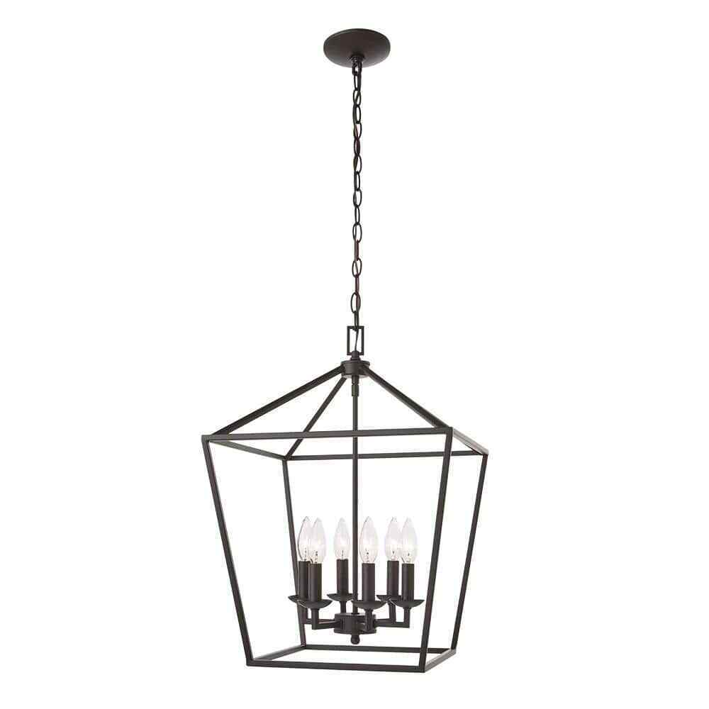 Home Decorators Weyburn 6-Light Bronze Farmhouse Chandelier Light Fixture