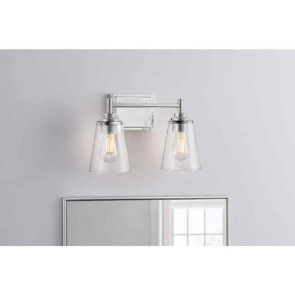 Hampton Bay Wakefield 15 in. 2-Light Chrome Modern Vanity Light