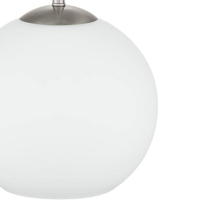 Home Decorators Vista Heights 1-Light Brushed Nickel Globe Pendant w/ Opal White