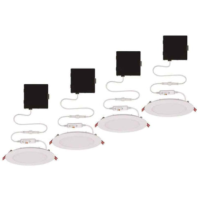 Commercial Electric Ultra Slim 6 in. Color Selectable Recessed LED Kit 4-Pack