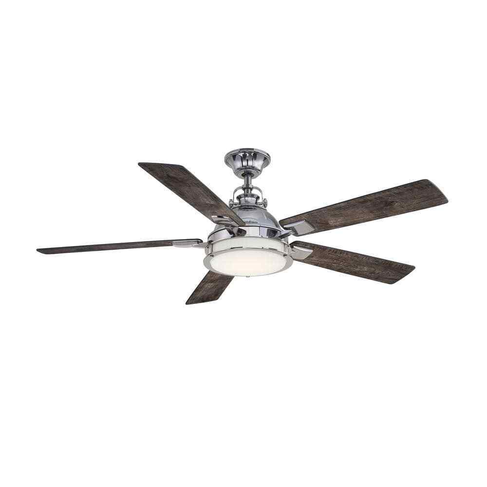Home Decorators Kennedy 56 in. LED Gunmetal Ceiling Fan w/ Light Remote Control
