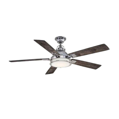 Home Decorators Kennedy 56 in. LED Gunmetal Ceiling Fan w/ Light Remote Control