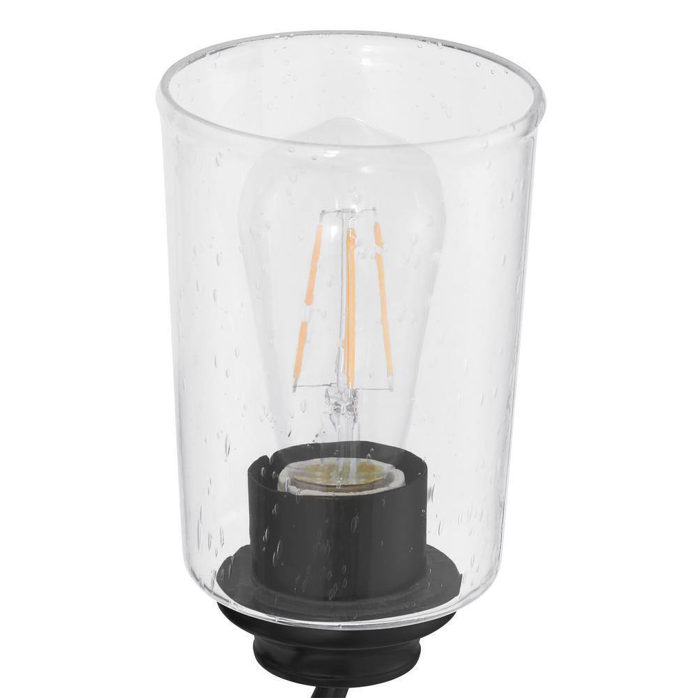 Hampton Bay Evangeline 23 in 3-Light Matte Black Farmhouse Bathroom Vanity Light