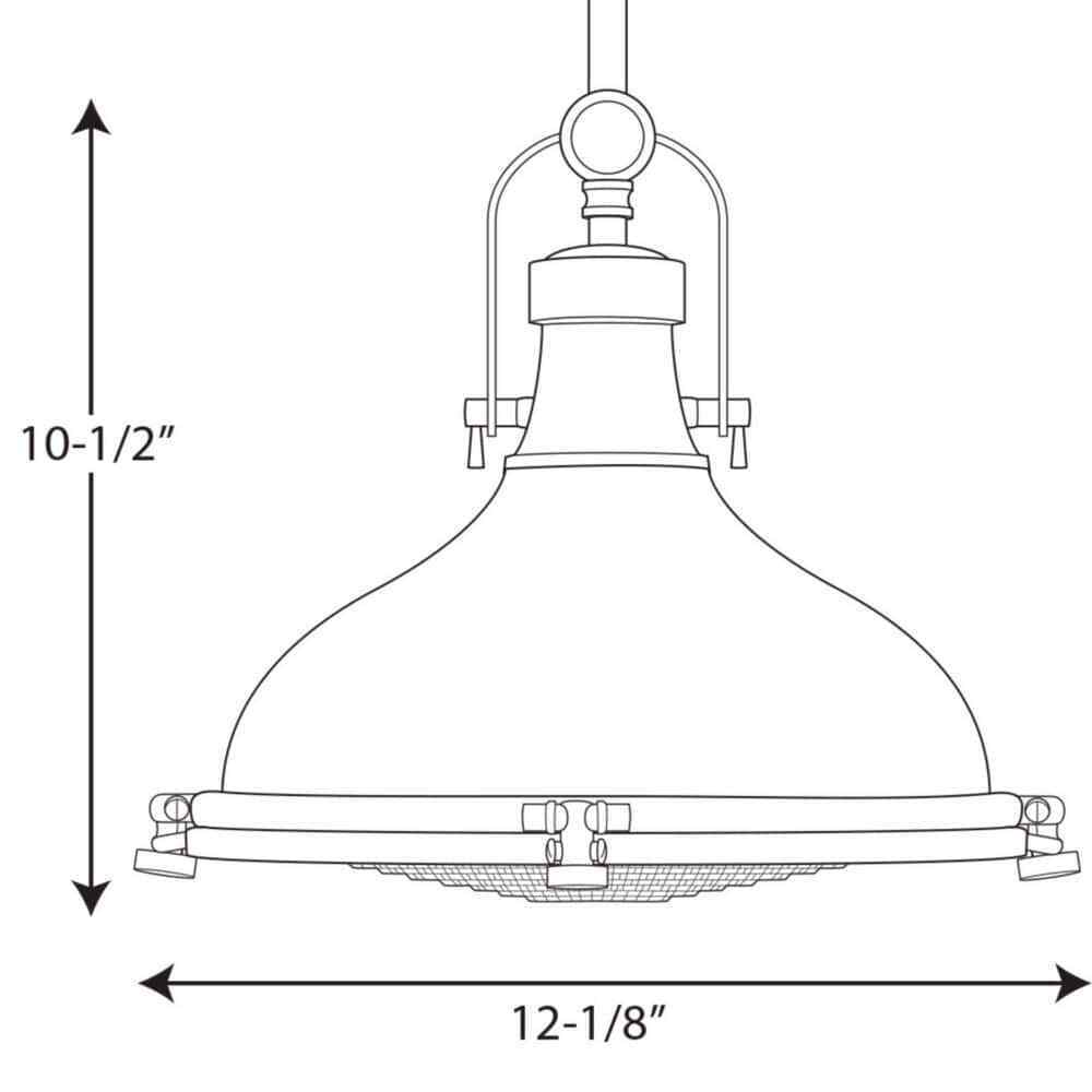 Progress Lighting Fresnel Lens 12 in. 1-Light LED Coastal Pendant Kitchen Light