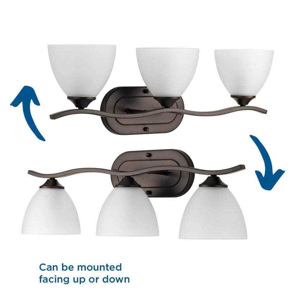 Progress Lighting Laird 3-Light Antique Bronze Etched Glass Vanity Light