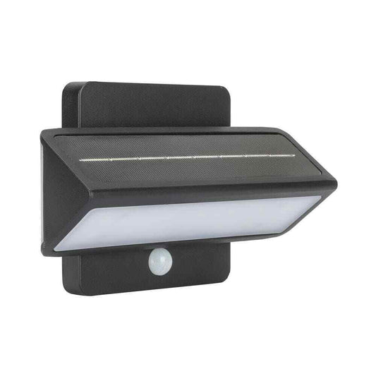 GAMA SONIC Black Outdoor Solar Warm White LED Motion Sensing Security Light