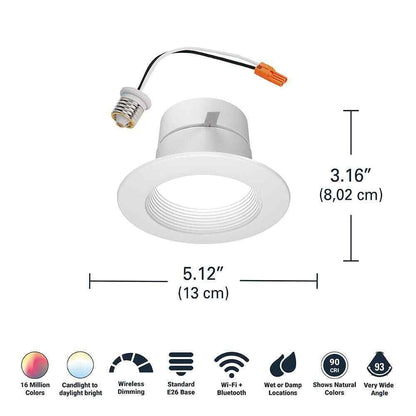 HALO Color and Tunable White 65W Equivalent 4 inch LED Dimmable Downlight Kit