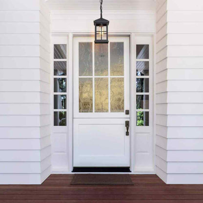 LNC Modern Black Outdoor Pendant Light 1-Light Farmhouse Hanging Lantern