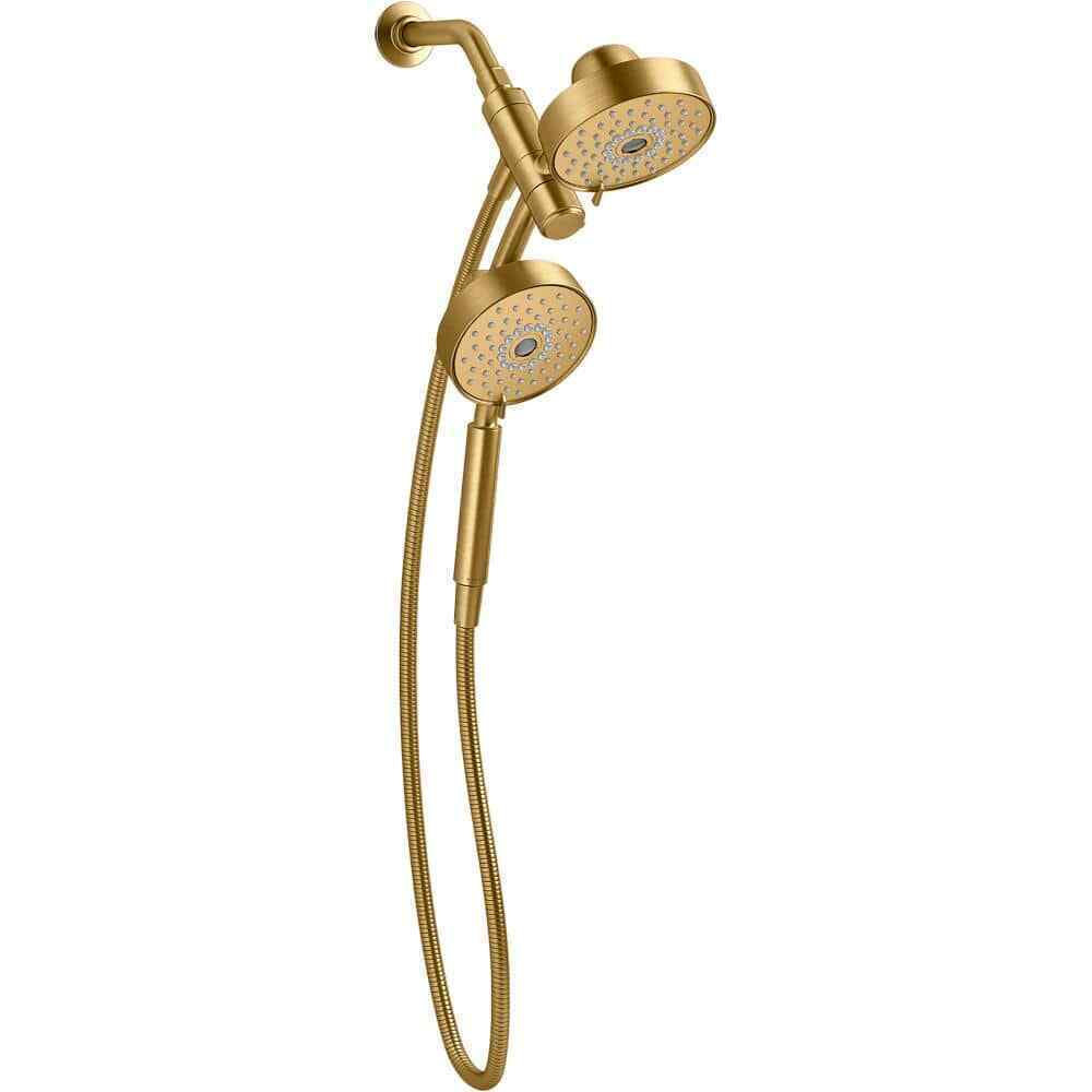 KOHLER Purist 6 in. Wall Mount Dual Shower Heads Vibrant Brushed Moderne Brass
