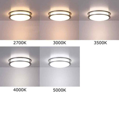 Hukoro Hanz 13 in. Brushed Selectable LED 2700K-5000K Flush Mount Ceiling Light