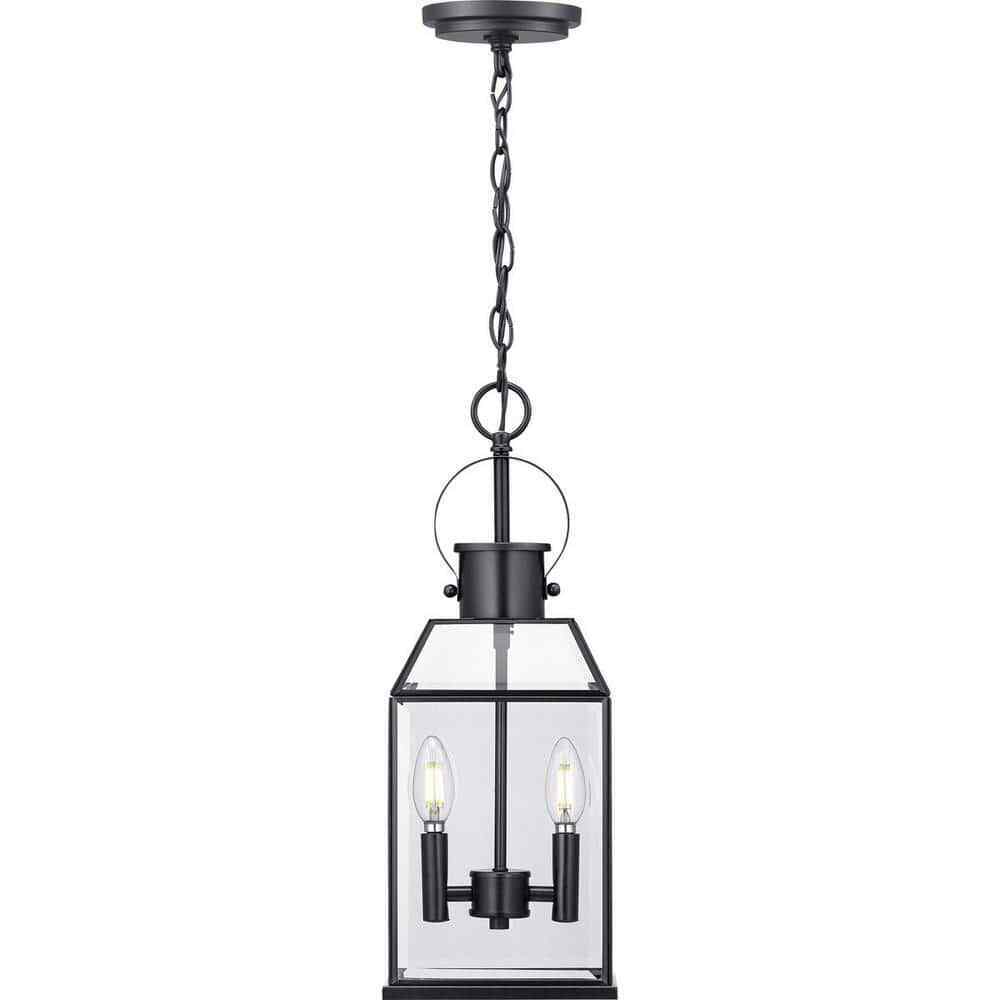 Progress Lighting Canton Heights 2-Light Matte Black Outdoor Pendant Light