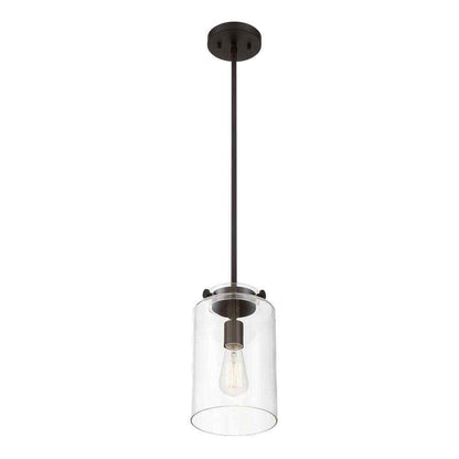 Hampton Bay Mullins 6.75 in.1-Light Oil Rubbed Bronze Mini Pendant Hanging Light