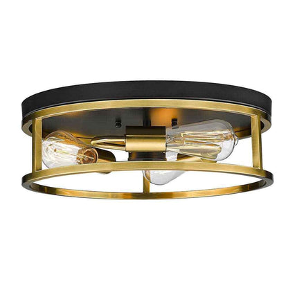 Unbranded Helen 16 in. 3-Light Black and Gold Flush Mount YS2180C16BGD
