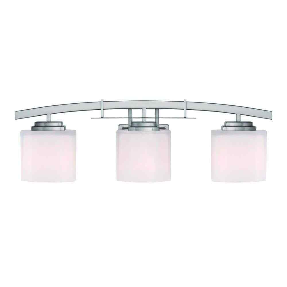 Hampton Bay Architecture 3-Light Brushed Nickel Vanity Light