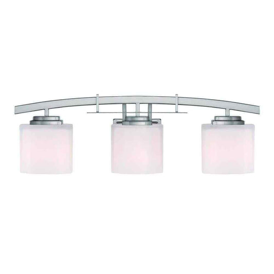 Hampton Bay Architecture 3-Light Brushed Nickel Vanity Light