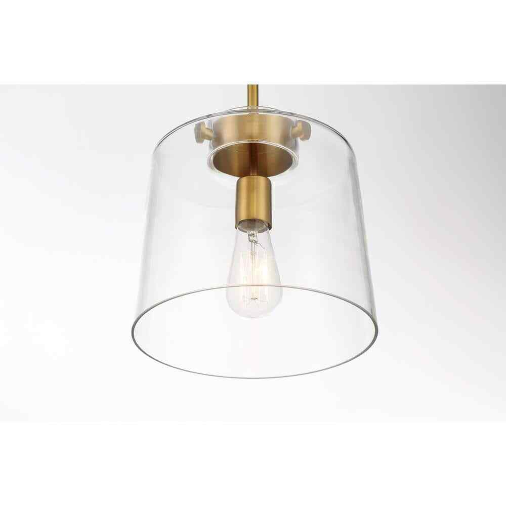 Hampton Bay Mullins 10 in. Gold Pendant Light Kitchen Pendant Lighting