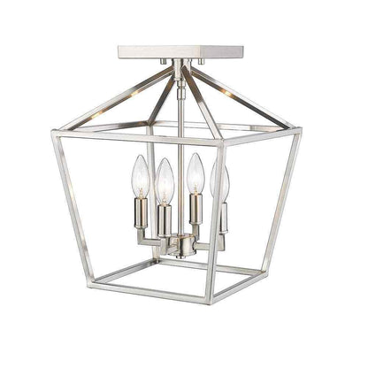 Millennium Lighting 4-Light 12 in. Satin Nickel Semi-Flush Mount-Light Fixture