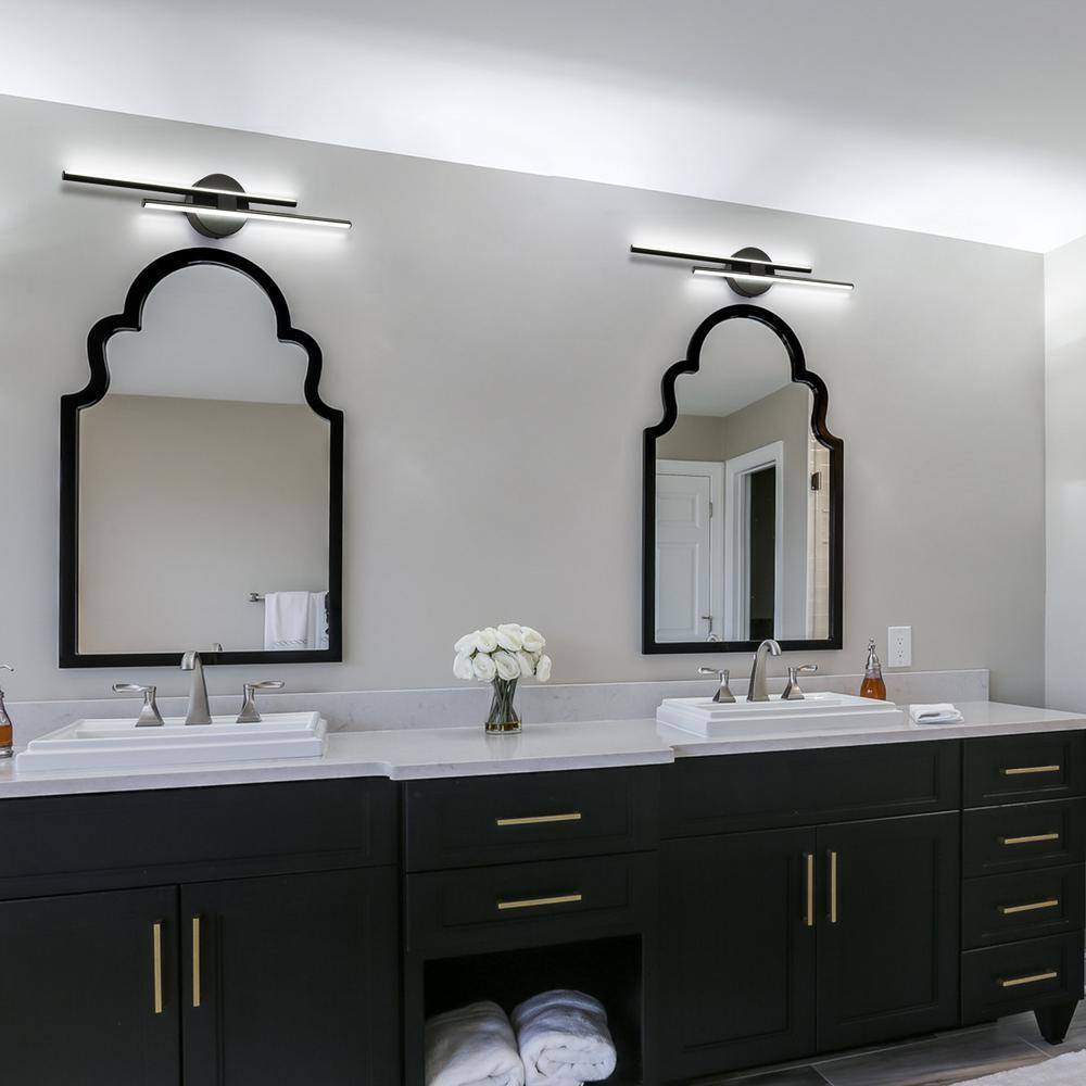 EDISLIVE Bourget Black Modern LED Bath Vanity Light Bar Wall Sconce