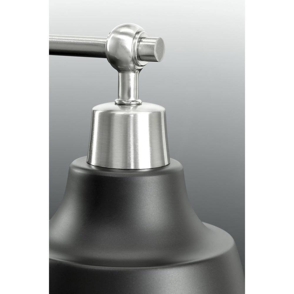 Progress Lighting Bramlett 3-Light Brushed Nickel Matte Black Metal Shade Light